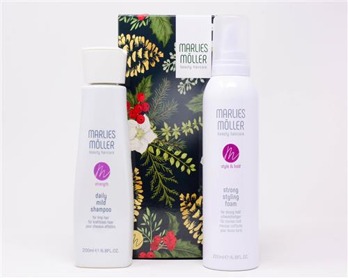 Marlies Möller Daily Mild Shampoo 200 ml Strong Styling Foam 200 ml Set